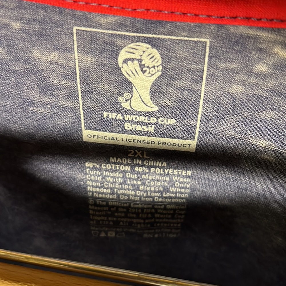 FIFA World Cup Brazil Team USA Tee Color Blue Size XXL - Picture 4 of 5